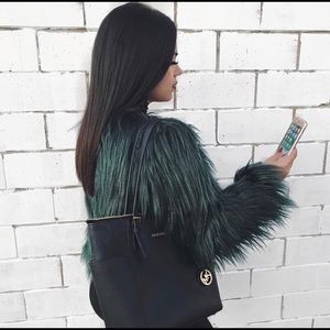 Emerald Faux Fur Coat